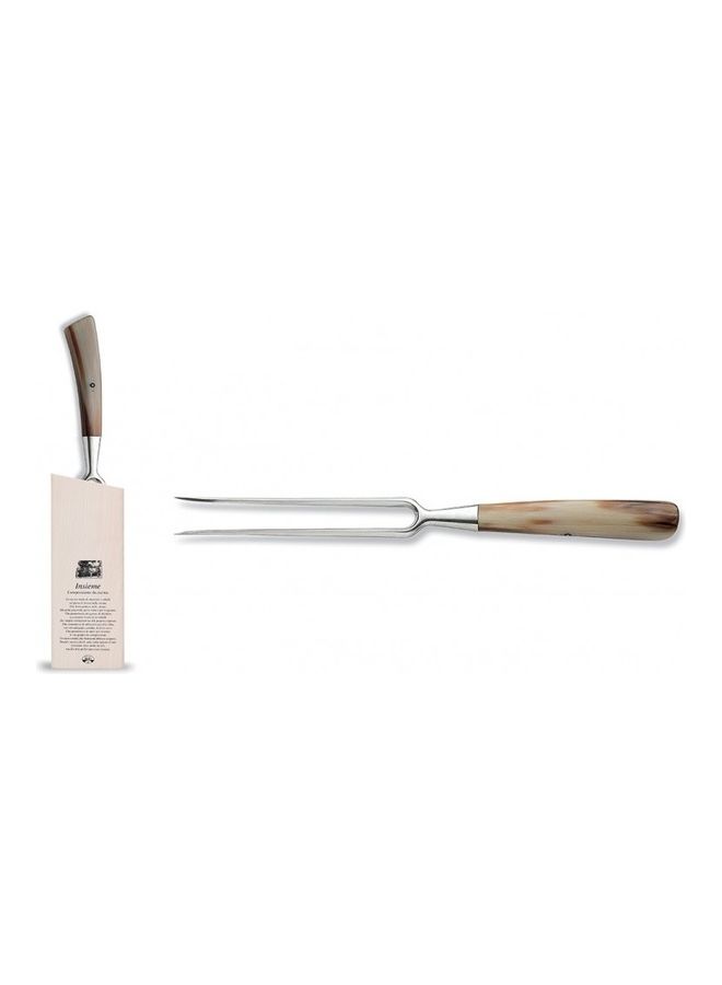 بيرتي شوكة للشواء والغلي مع حامل بني/فضي 29.4سم - Image 1