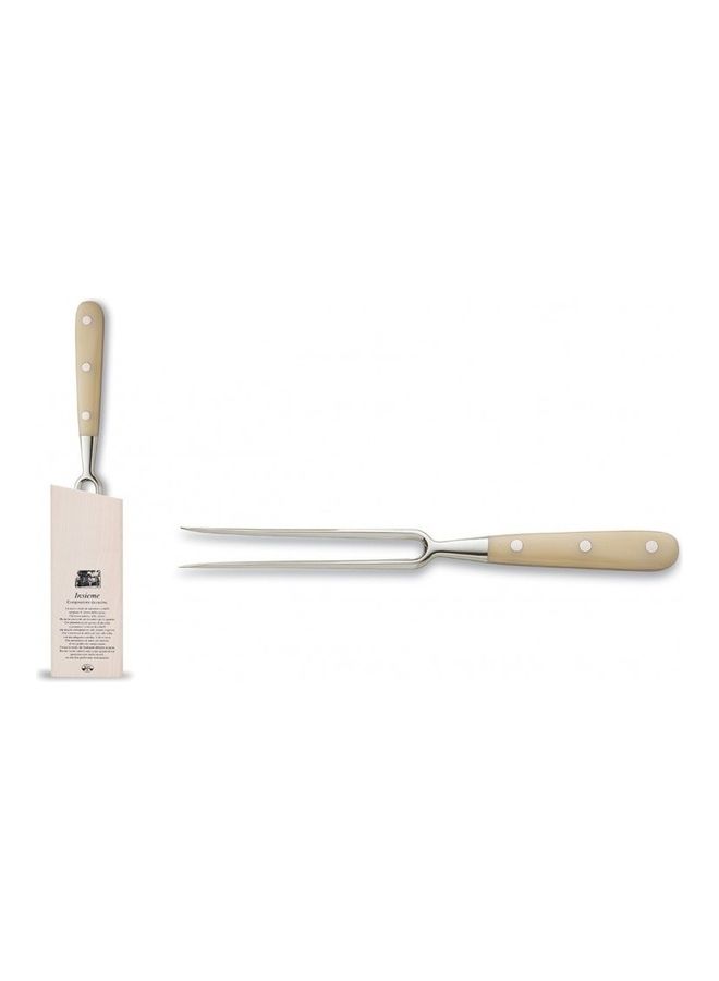 بيرتي شوكة للشواء والغلي مع حامل فضي/بيج 29.2سم - Image 1