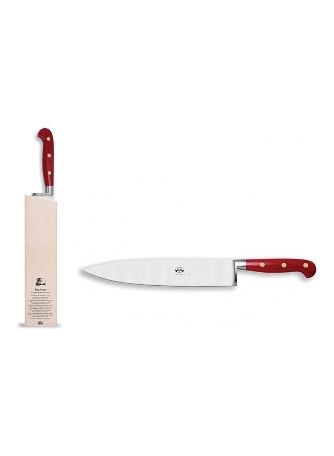 بيرتي سكين للحوم مع حامل أحمر/فضي 38.29سم - Image 1