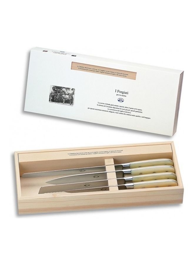بيرتي طقم سكاكين مطبخ من 4 قطع فضي/بيج - Image 2