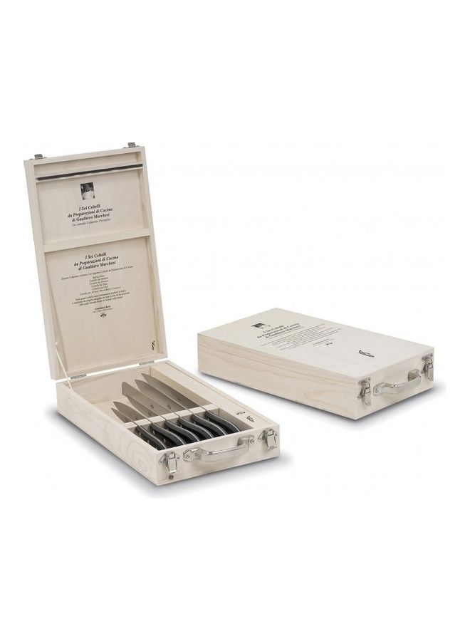 بيرتي طقم سكاكين مطبخ من 6 قطع أسود/فضي - Image 2