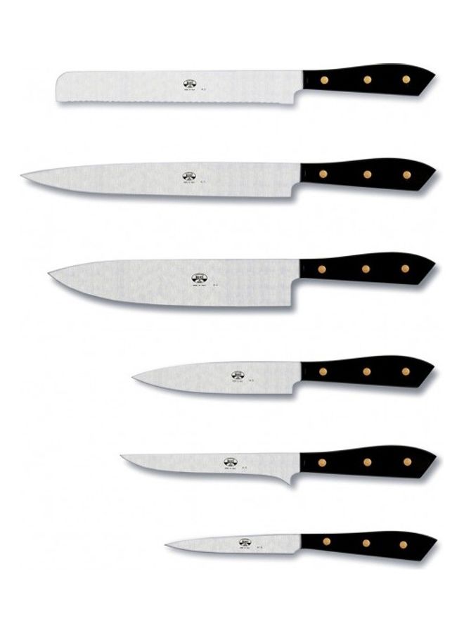 بيرتي طقم سكاكين مطبخ من 6 قطع أسود/فضي - Image 1