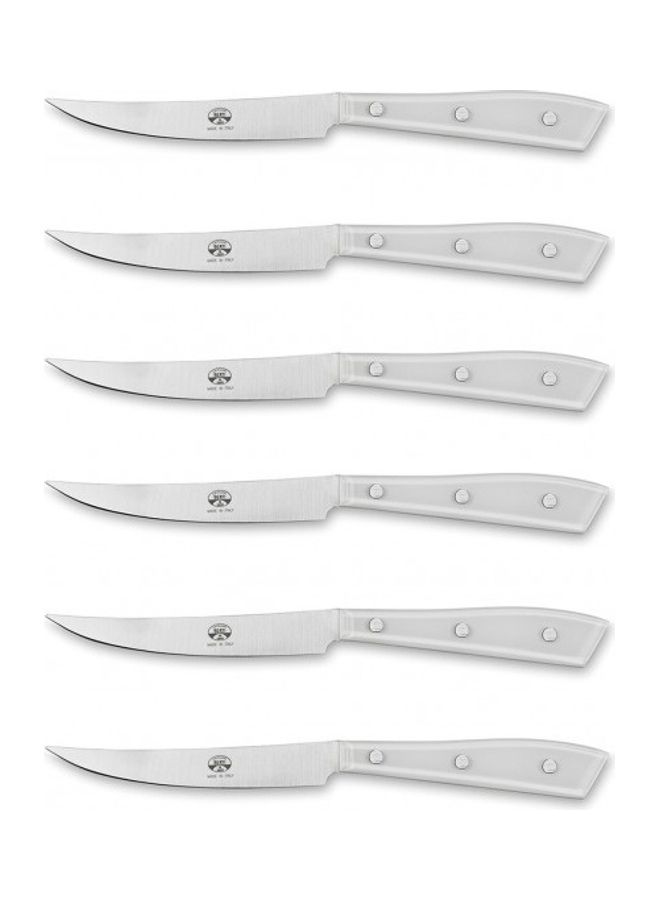 بيرتي طقم سكاكين لحوم من 6 قطعة أبيض/فضي 23.5سم - Image 1