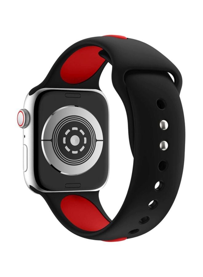 Voberry Replacement Band For Apple Watch Series 4 44mm Black/Red - Image 2