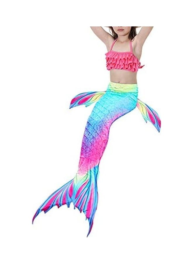 XiuWoo 3-Piece Mermaid Swimming Costume Set 110cm - Image 2