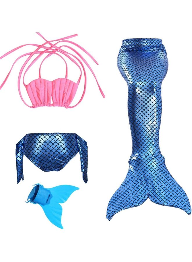 XiuWoo 4-Piece Mermaid Swimming Costume Set 130cm - Image 1