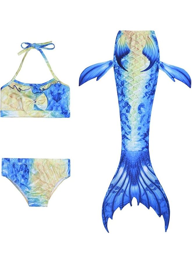 XiuWoo 3-Piece Mermaid Swimming Costume Set 110cm - Image 1