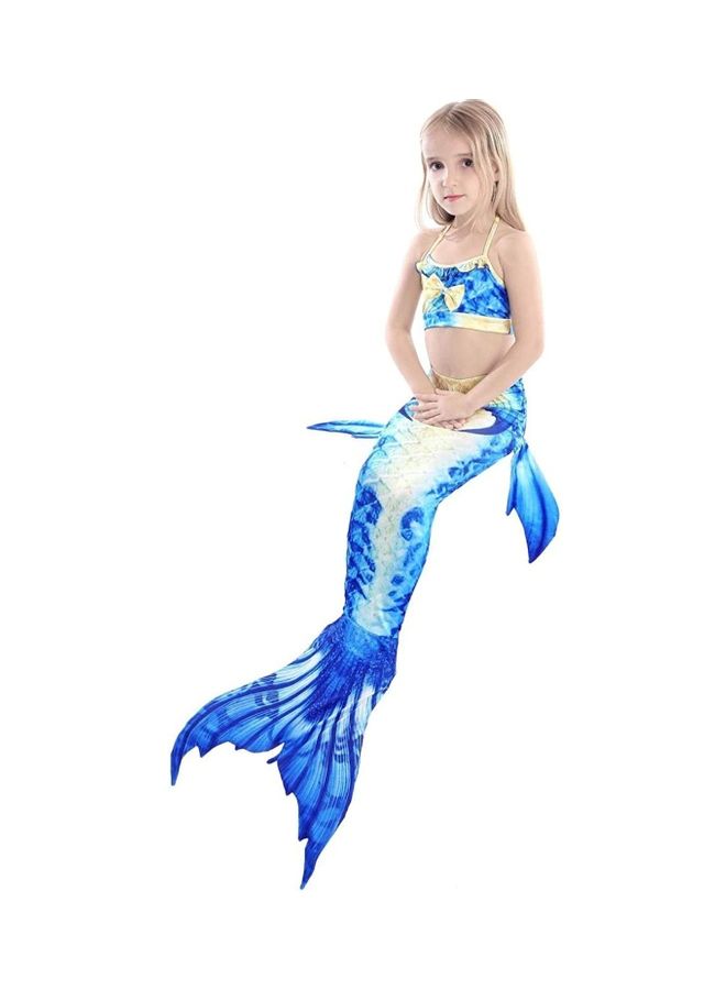 XiuWoo 3-Piece Mermaid Swimming Costume Set 110cm - Image 2
