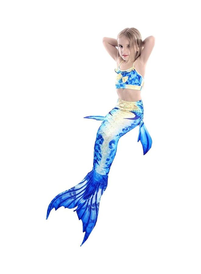 XiuWoo 3-Piece Mermaid Swimming Costume Set 110cm - Image 3