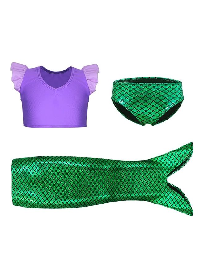 XiuWoo 3-Piece Mermaid Swimming Costume Set 100cm - Image 1