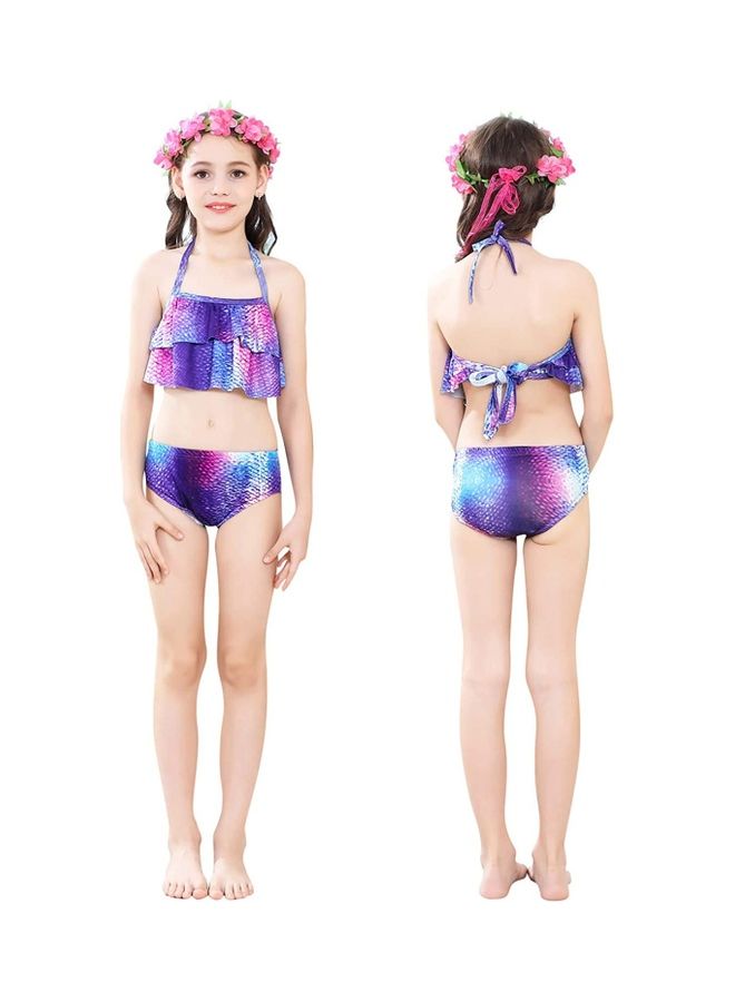 XiuWoo 3-Piece Mermaid Swimming Costume Set 100cm  - Image 4
