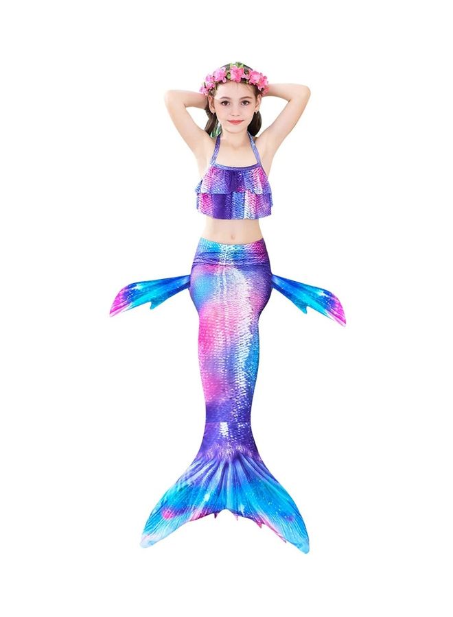 XiuWoo 3-Piece Mermaid Swimming Costume Set 100cm  - Image 5