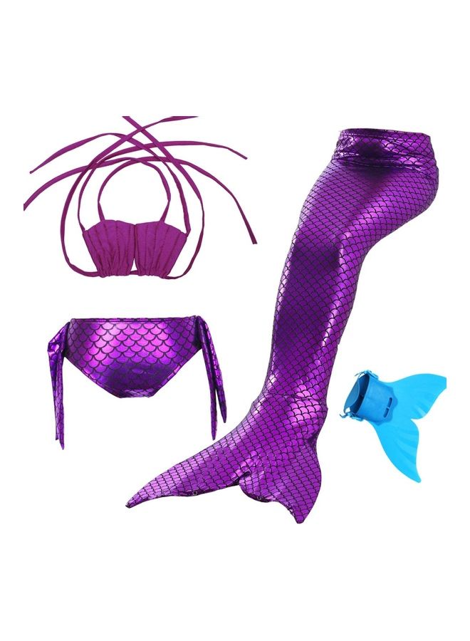 XiuWoo 4-Piece Mermaid Swimming Costume Set 110cm - Image 1