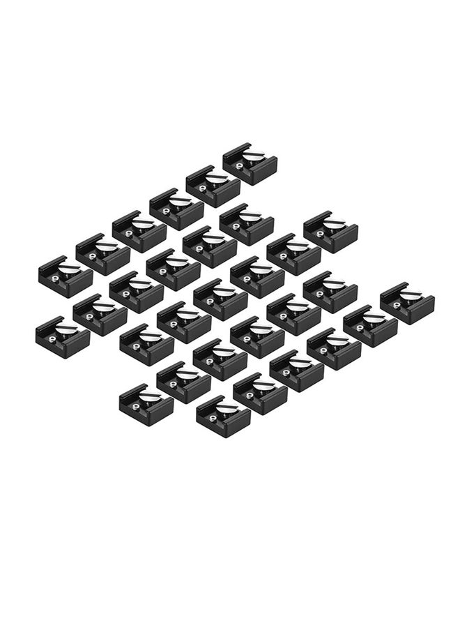 ANDOER 30-Piece Cold Shoe Mount Adapter Set With 1/4" Mounting Screw 2.2x2x0.9cm Black  - Image 1