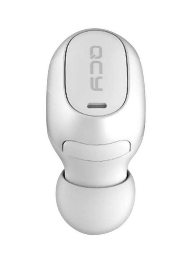 كيو سي واي سماعة أذن داخلية لاسلكية تعمل بالبلوتوث مزودة بميكروفون أبيض