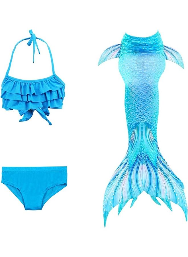 XiuWoo 3-Piece Mermaid Swimming Costume Set 130cm  - Image 1