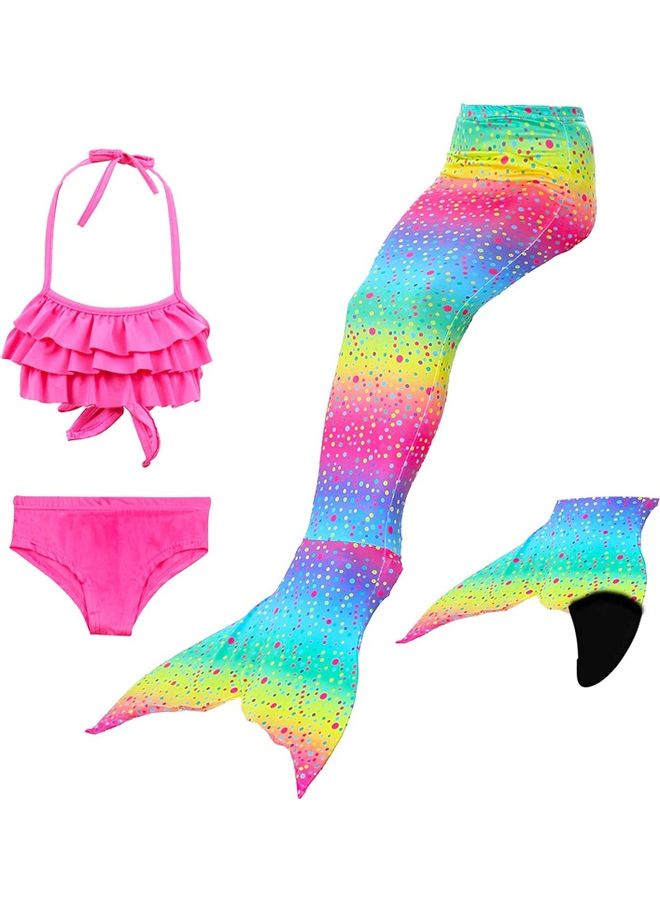 XiuWoo 4-Piece Mermaid Swimming Costume Set 150cm - Image 1