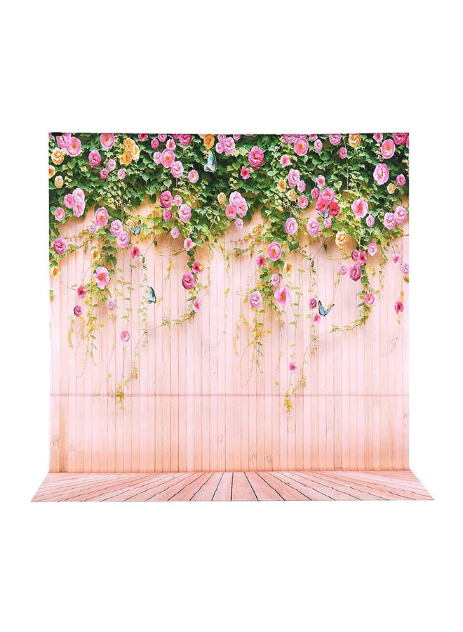 أندوير خلفية أستوديو للتصوير الفوتوغرافي بنمط خشب على هيئة زهور متعدد الألوان - Image 1