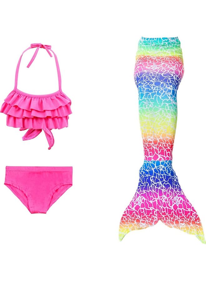 XiuWoo 4-Piece Mermaid Swimming Costume Set 130cm - Image 4