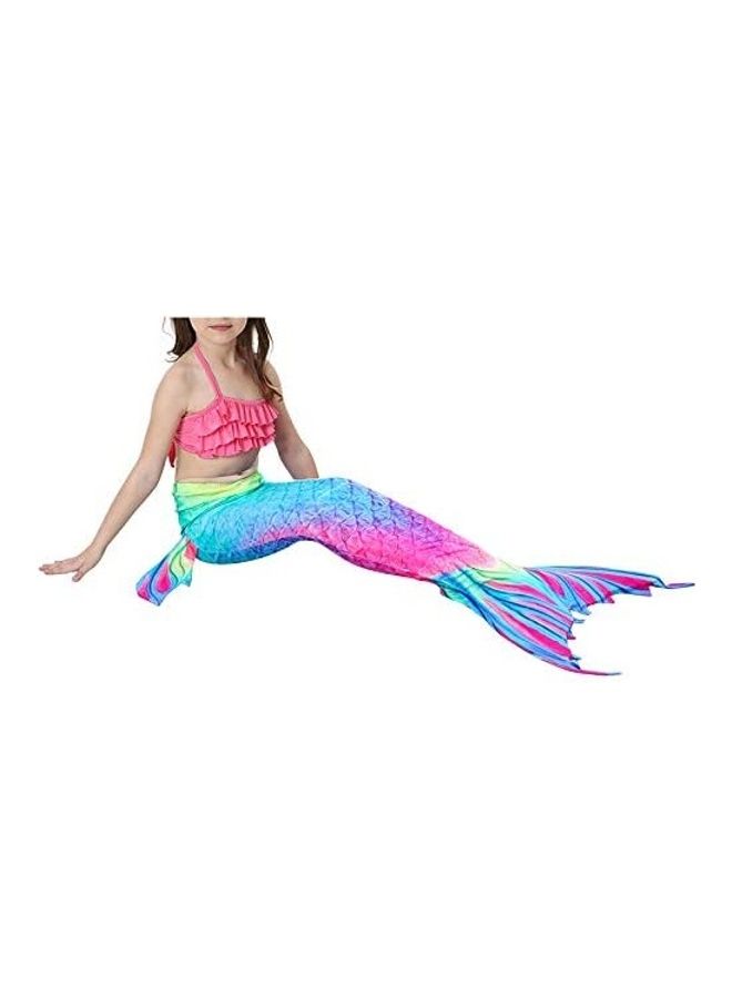 XiuWoo 3-Piece Mermaid Swimming Costume Set 130cm  - Image 4