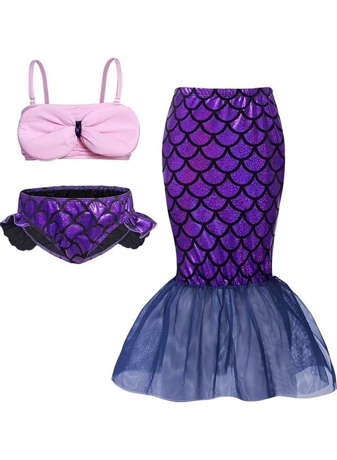 XiuWoo 3-Piece Mermaid Swimming Costume Set 90cm - Image 1