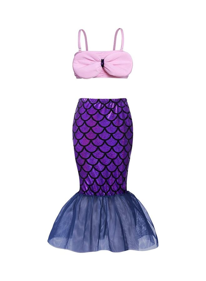 XiuWoo 3-Piece Mermaid Swimming Costume Set 90cm - Image 3