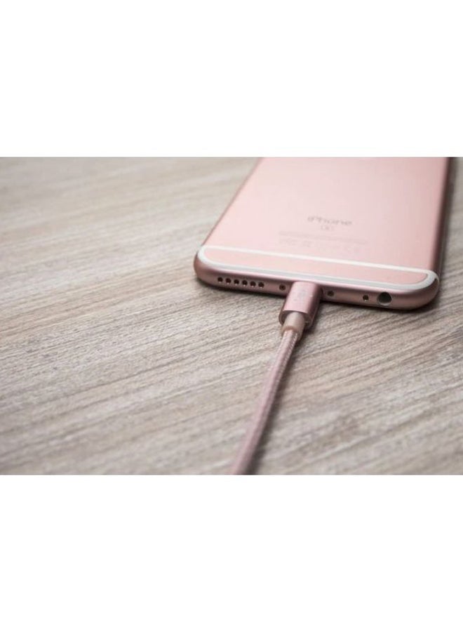 belkin Braided iPhone Charging Cable, USB A To Lightning Cable, Boost Charge To USB For iPhone, iPad, AirPods, MFi-Certified Apple Cable, 1.2 M Rose Gold  - Image 3