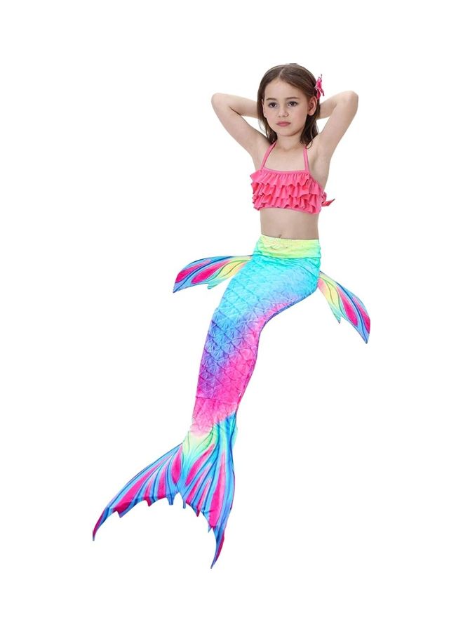 XiuWoo 4-Piece Mermaid Swimming Costume Set 120cm - Image 2