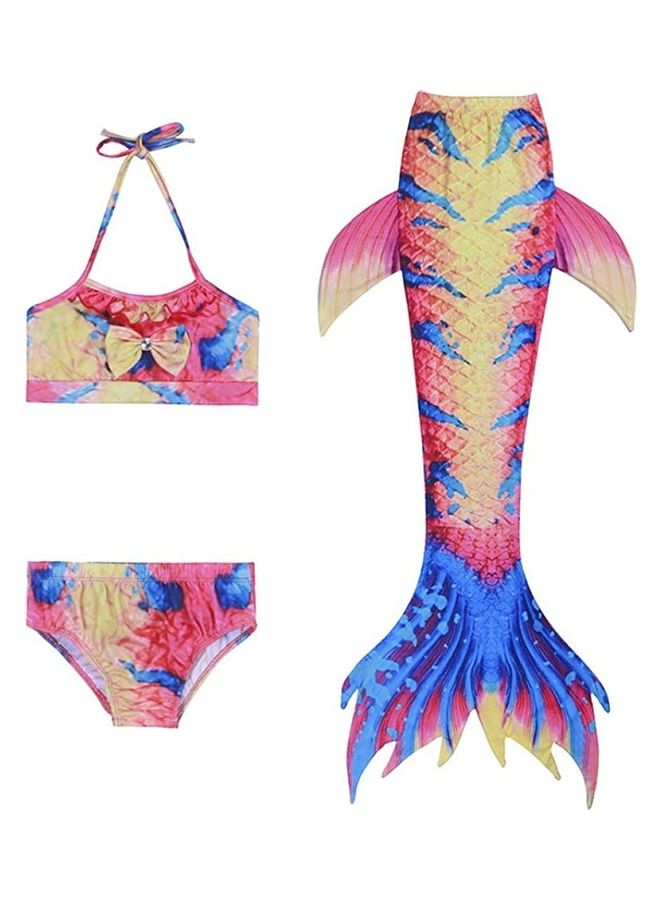 XiuWoo 3-Piece Mermaid Swimming Costume Set 130cm - Image 1
