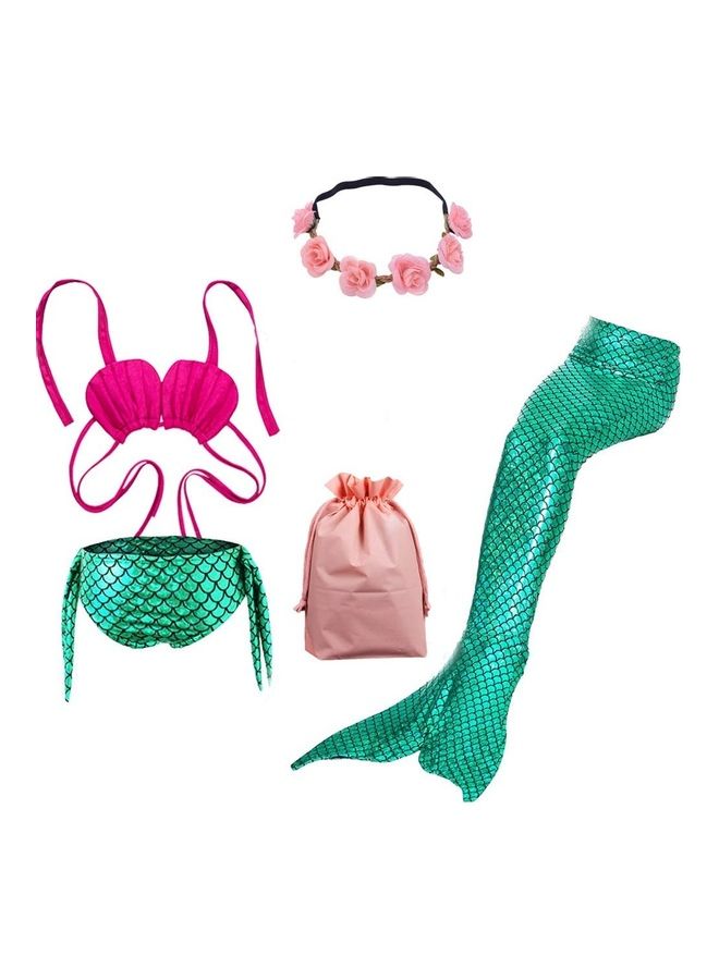 XiuWoo 5-Piece Mermaid Swimming Costume Set 140cm - Image 1