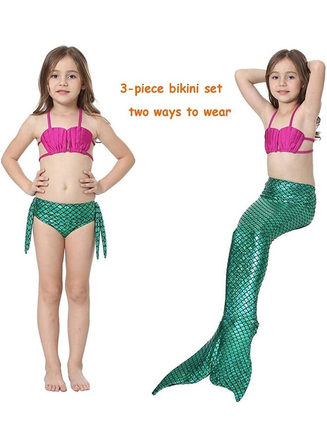 XiuWoo 5-Piece Mermaid Swimming Costume Set 140cm - Image 2