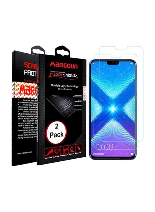 MARGOUN Pack Of 2 Scratch-Proof Tempered Glass Screen Protector For Honor 8X Blue/Clear - Image 2