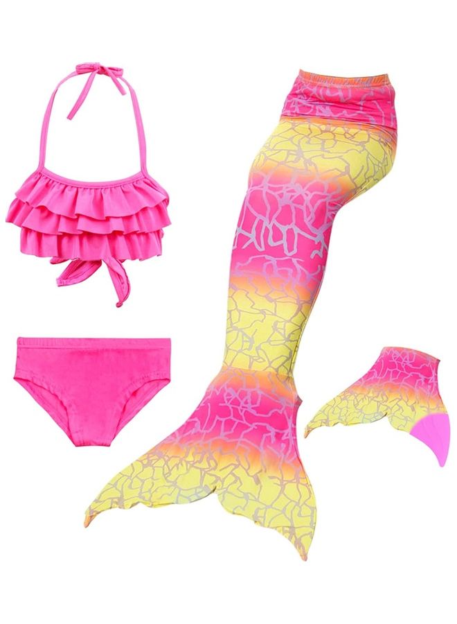 XiuWoo 4-Piece Mermaid Swimming Costume Set 150cm - Image 1