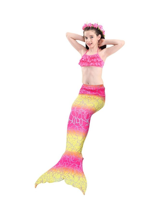 XiuWoo 4-Piece Mermaid Swimming Costume Set 150cm - Image 2