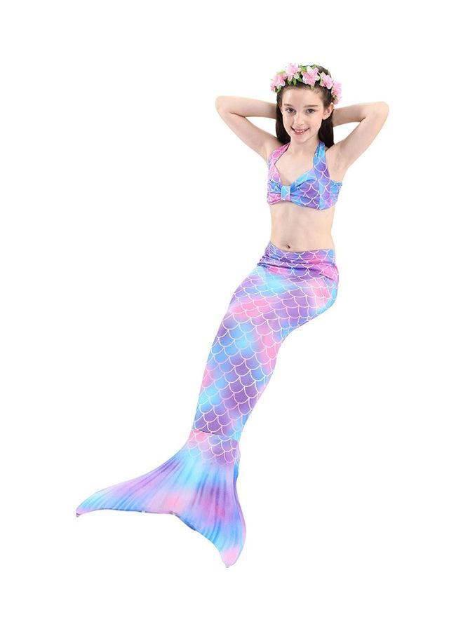 XiuWoo 4-Piece Mermaid Swimming Costume Set 130cm - Image 3
