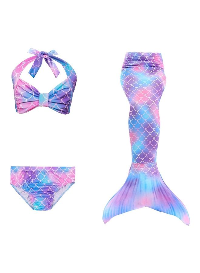XiuWoo 4-Piece Mermaid Swimming Costume Set 130cm - Image 2