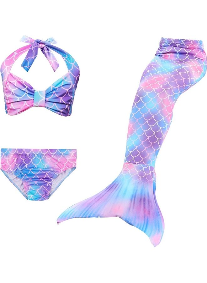 XiuWoo 4-Piece Mermaid Swimming Costume Set 130cm - Image 5