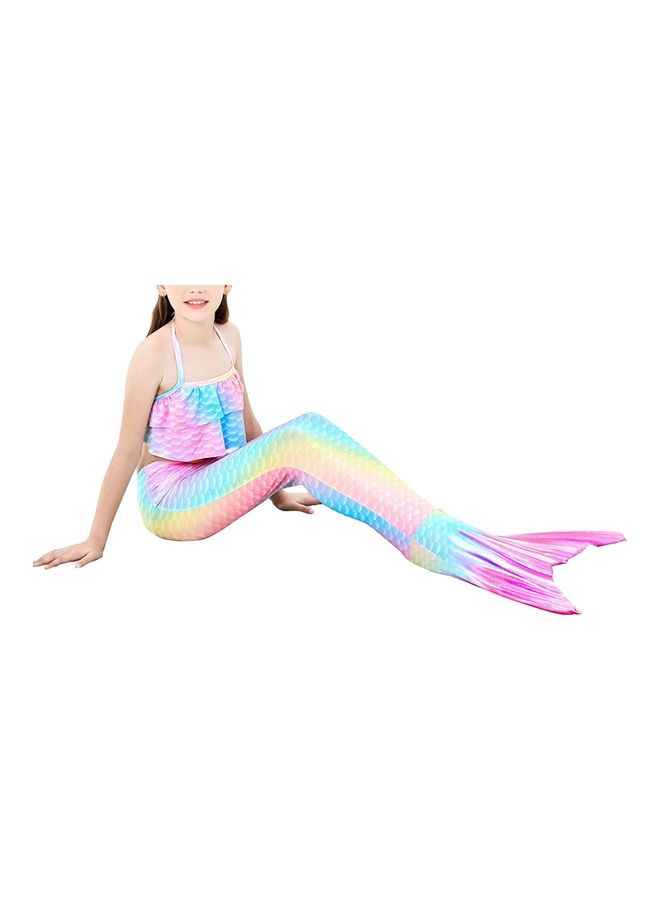 XiuWoo 3-Piece Mermaid Swimming Costume Set 140cm - Image 4