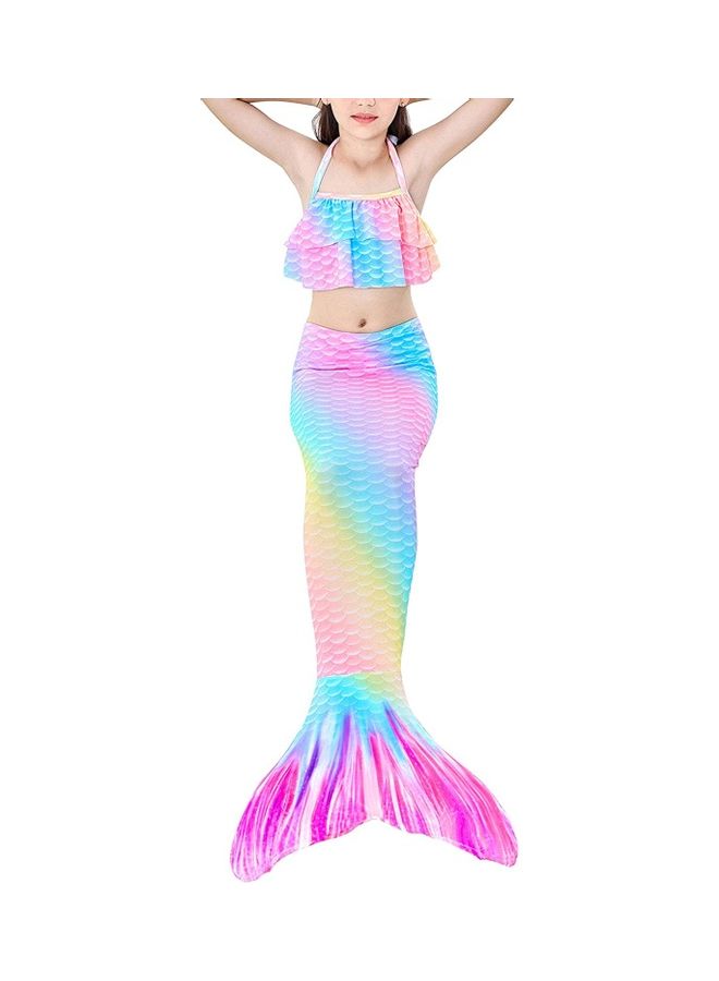 XiuWoo 3-Piece Mermaid Swimming Costume Set 140cm - Image 2