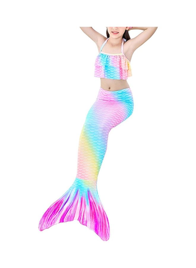 XiuWoo 3-Piece Mermaid Swimming Costume Set 140cm - Image 3