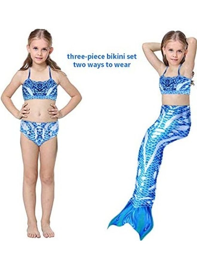 XiuWoo 4-Piece Mermaid Swimming Costume Set 120cm - Image 5