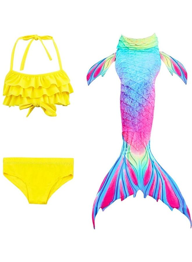XiuWoo 3-Piece Mermaid Swimming Costume Set 120cm  - Image 1