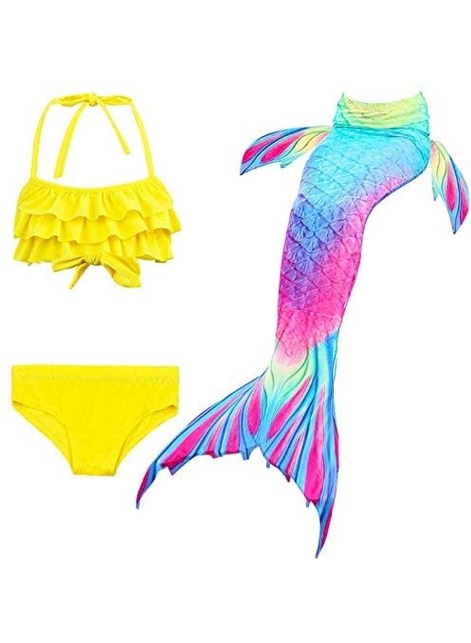 XiuWoo 3-Piece Mermaid Swimming Costume Set 120cm  - Image 5