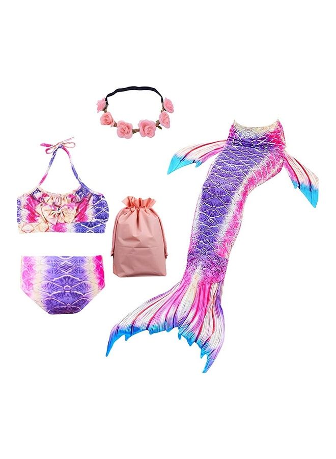 XiuWoo 5-Piece Mermaid Swimming Costume Set 140cm - Image 1
