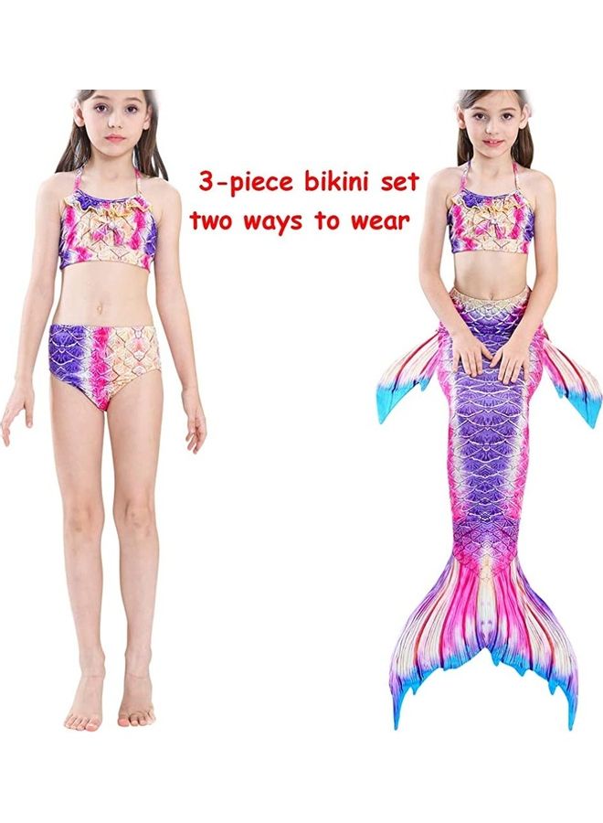 XiuWoo 5-Piece Mermaid Swimming Costume Set 140cm - Image 2