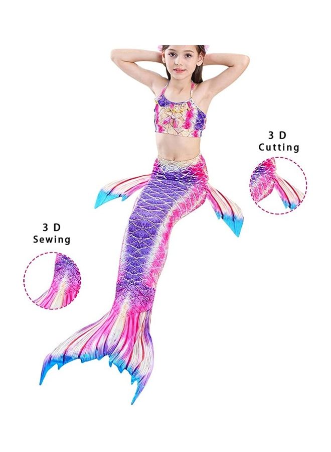XiuWoo 5-Piece Mermaid Swimming Costume Set 140cm - Image 5