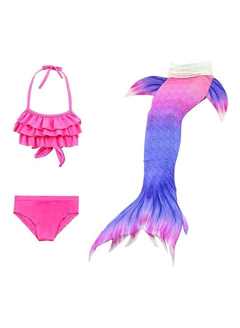 3-Piece Mermaid Swimming Costume Set 110cm