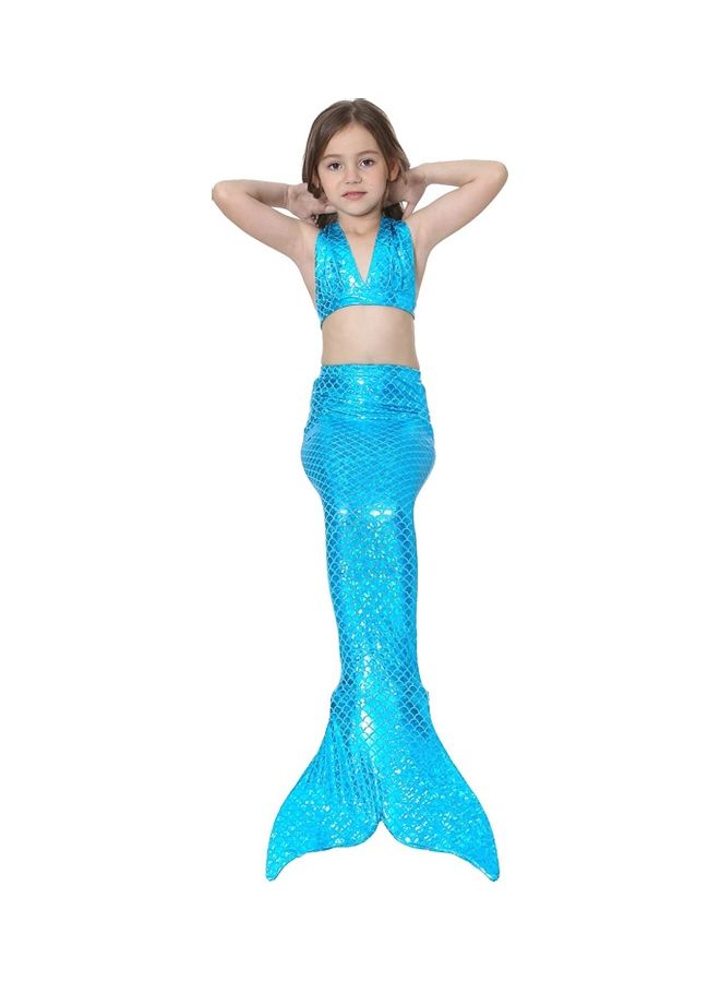 XiuWoo 2-Piece Mermaid Swimming Costume Set 130cm - Image 2