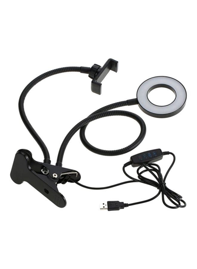 docooler Controllable Selfie Ring Light With Clamp Black/White  - Image 1