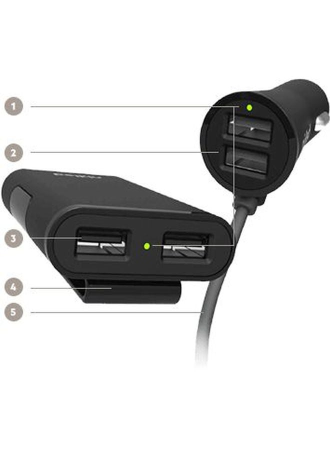 بيلكين شاحن سيارة رود روكستار مزود بعدد 4 منافذ للركاب بقدرة 36 وات - Image 4